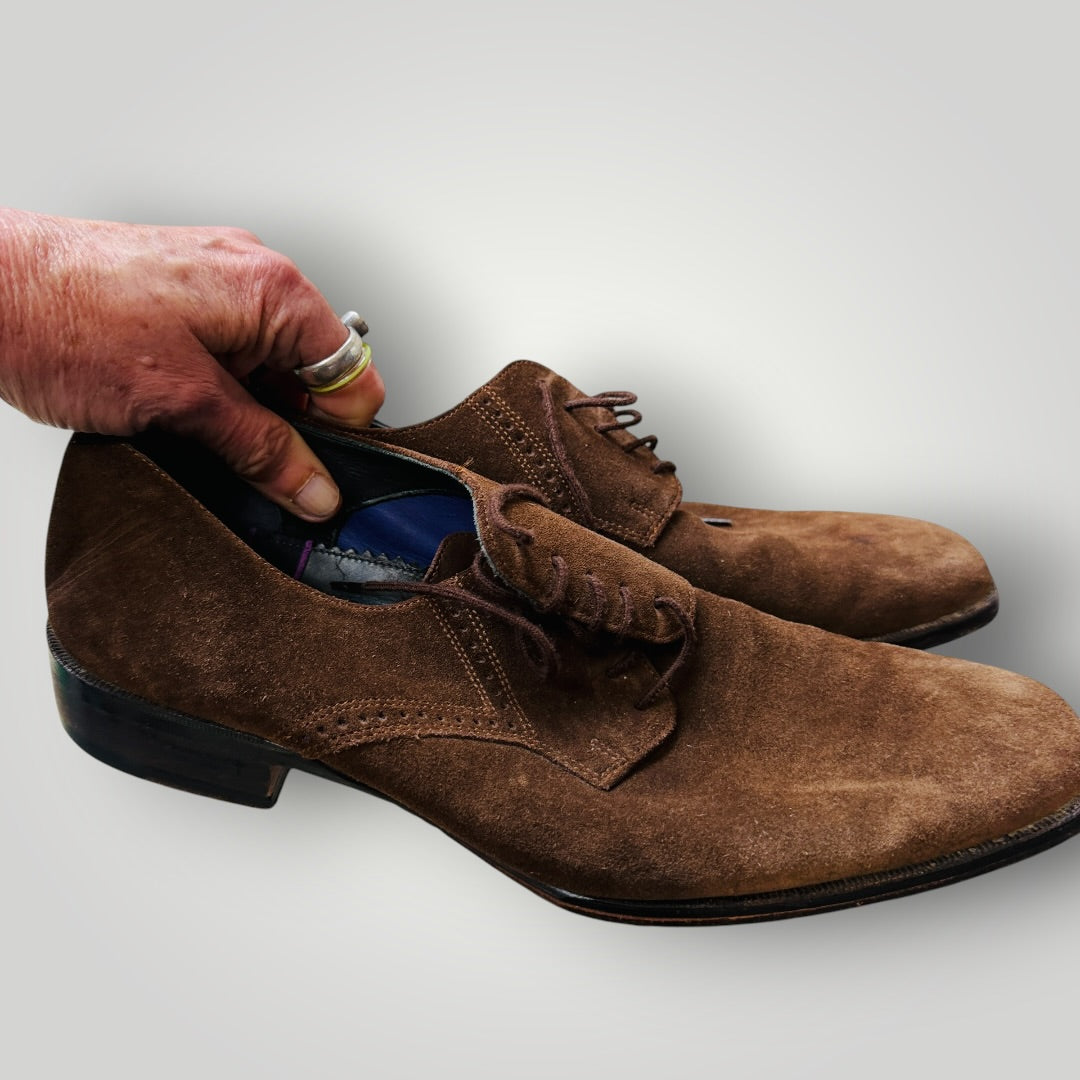 PAUL SMITH LONDON / handmade suede derby shoes / brown / 7.5 (3924951499804252862)