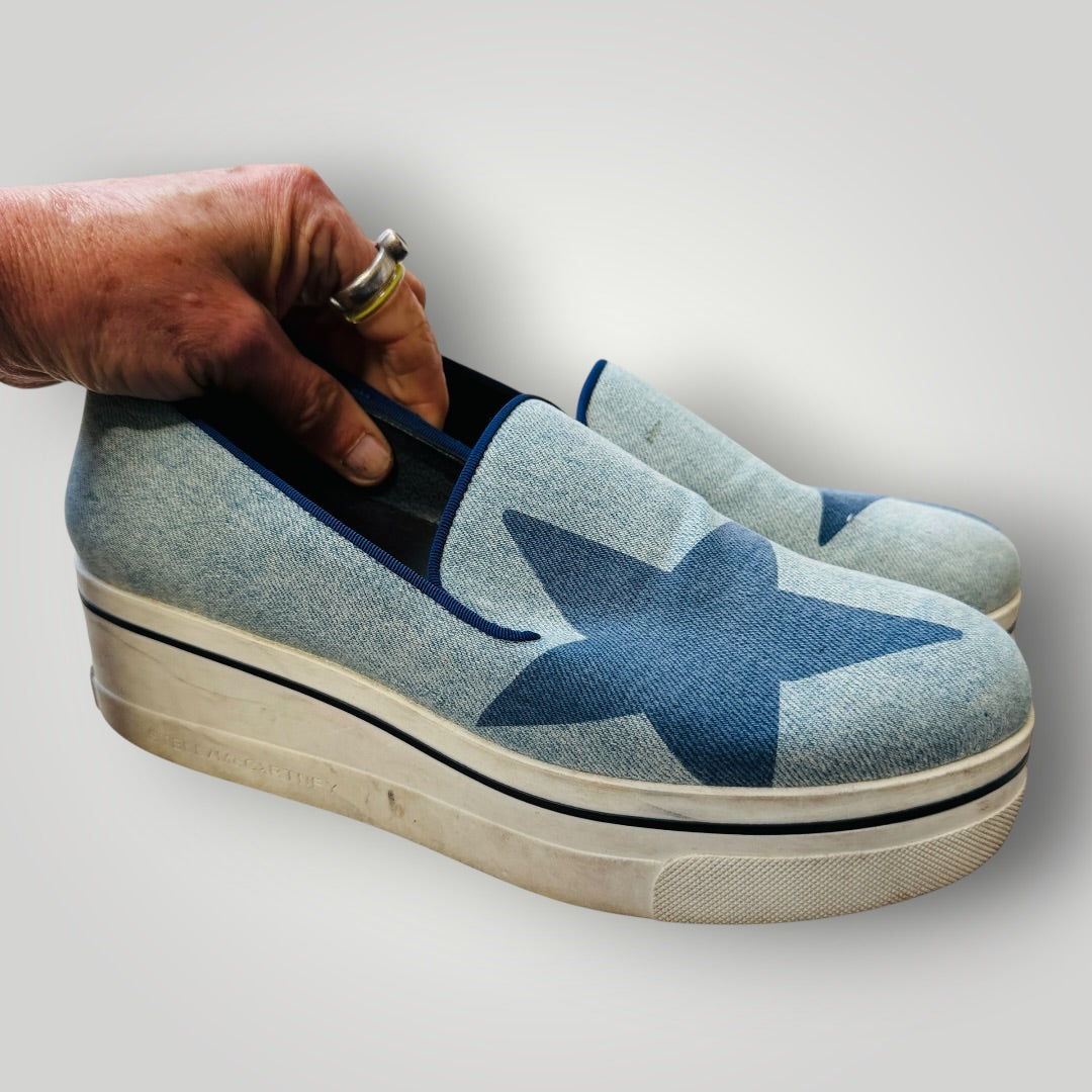 Stella McCartney Binx denim platform loafers / 8 (3924951511720572822)