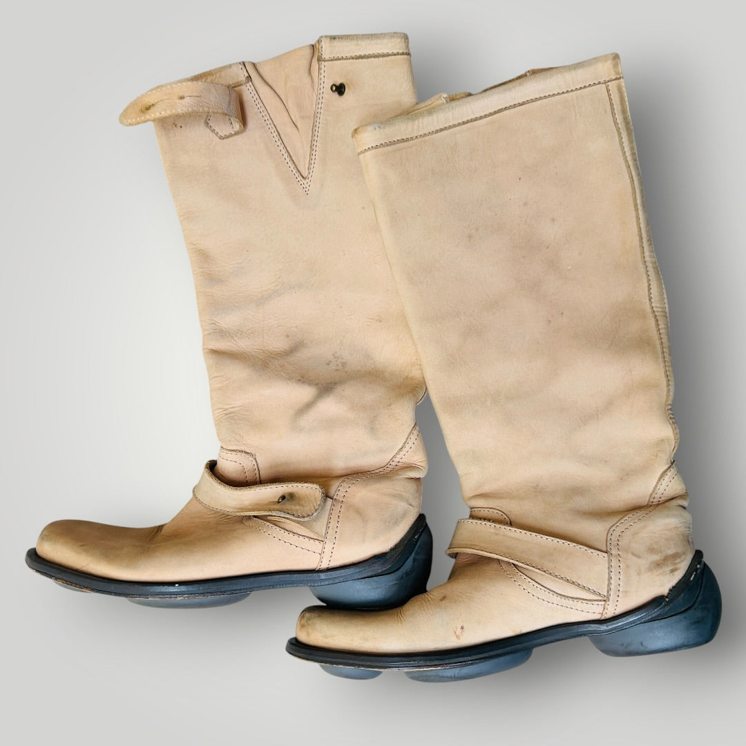 2000s vintage / Marithé + François Girbaud / leather riding boots / 39 (3924951513478258248)