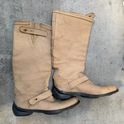2000s vintage / Marithé + François Girbaud / leather riding boots / 39 (3924952896537265127)