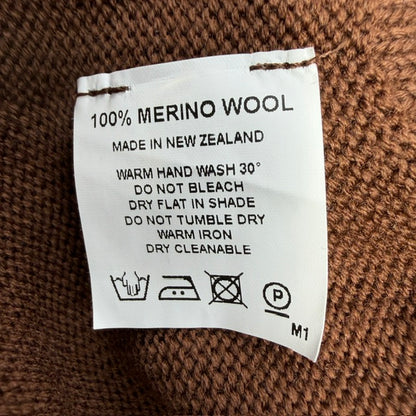 STANDARD ISSUE / brown merino v neck cardigan / s/m (3925110584228300557)