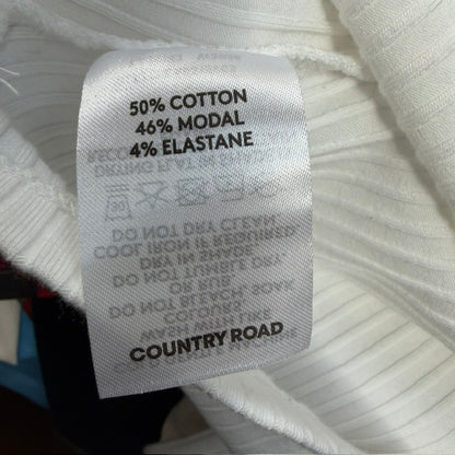 COUNTRY ROAD / white ribbed longsleeved tee / L / winter2026 (3925110638931302608)