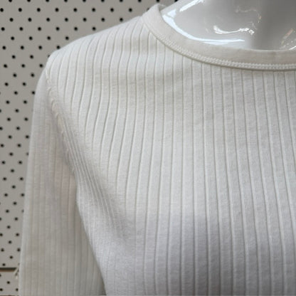 COUNTRY ROAD / white ribbed longsleeved tee / L / winter2026 (3925110649567498153)