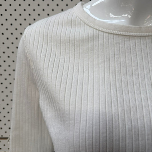 COUNTRY ROAD / white ribbed longsleeved tee / L / winter2026 (3925110649567498153)