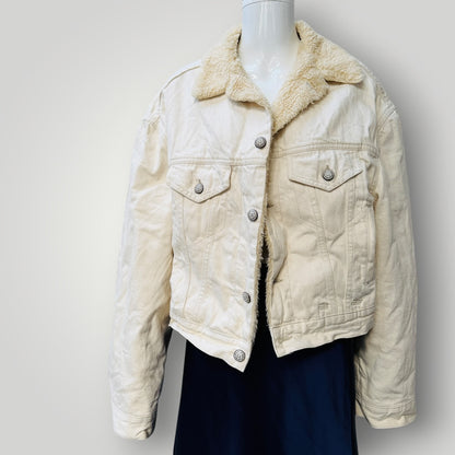 R13 / oversized boxy trucker jacket / white / m (3925130351004272619)
