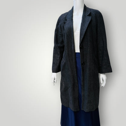 ZARA / deep grey linen coat / s (3925130354854518969)
