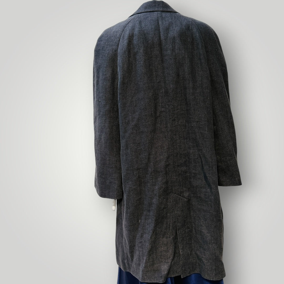 ZARA / deep grey linen coat / s (3925130356121721249)