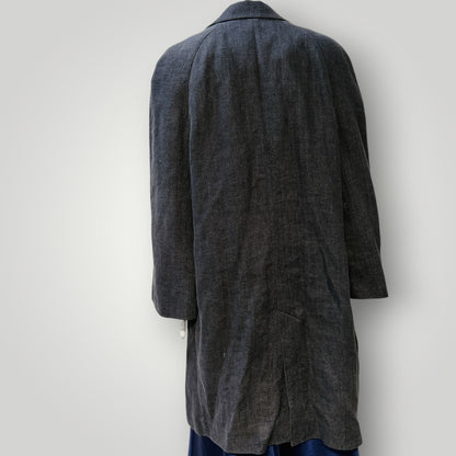 ZARA / deep grey linen coat / s (3925130356121721249)
