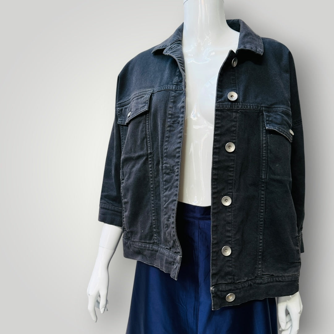 Novemb3r / black denim jacket / s / made in italy (3925130362777193987)