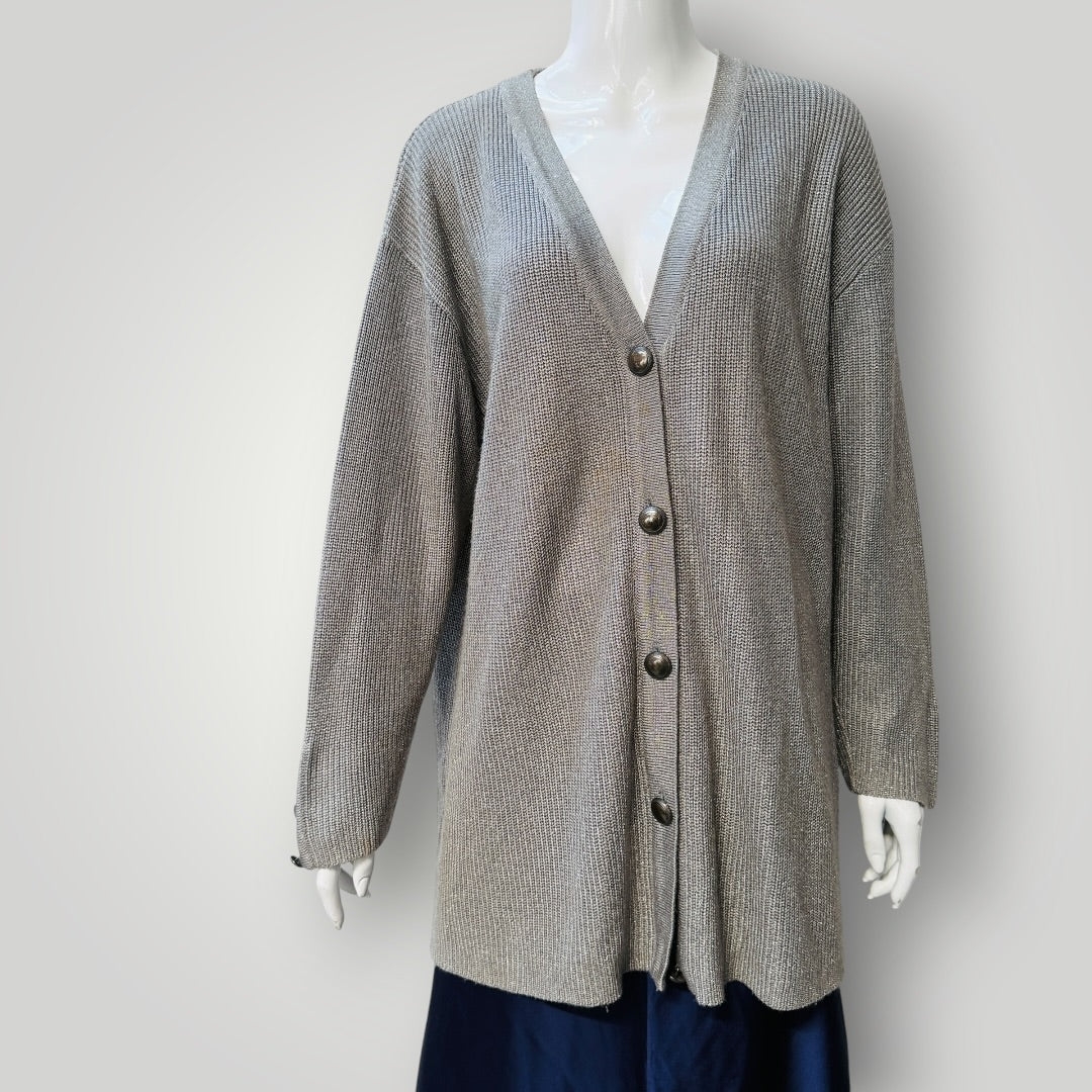 VISAGE / silver cardigan / L (3925130372069383270)