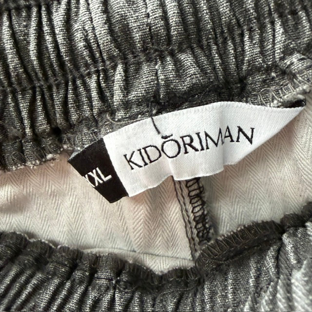 KIDORIMAN / grey drawstring pants / XXL (3925206700210664575)