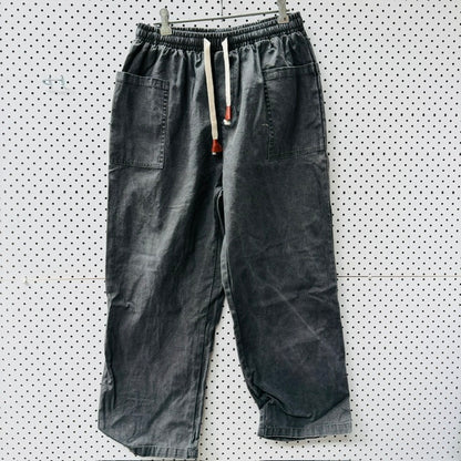 KIDORIMAN / grey drawstring pants / XXL (3925206707489216639)