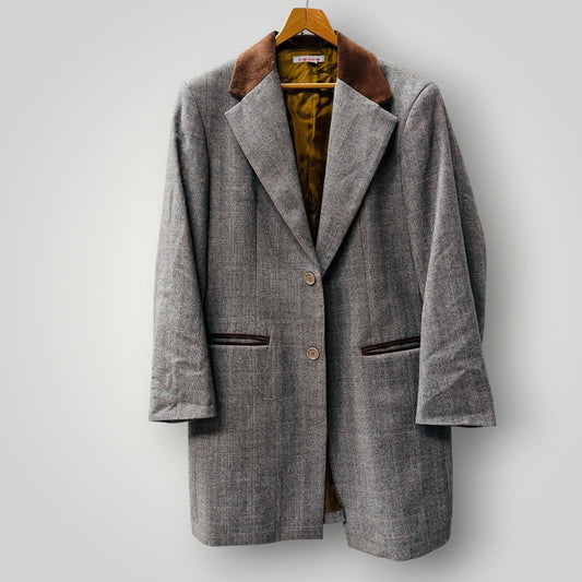 CRANE BROTHERS / LITTLE BROTHER / gen plaid wool coat / s / made in nz (3925207096449392961)