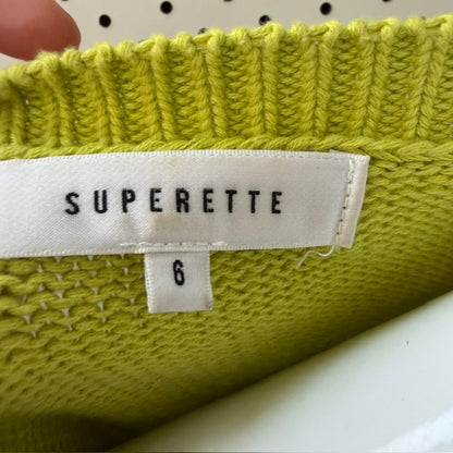 Superette / chartreuse knit vest / s (3925551375905637619)