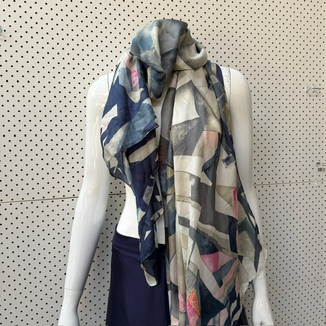 100% SILK / large colourful scarf or wrap (3925551434219450209)