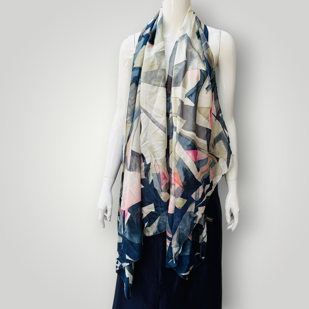 100% SILK / large colourful scarf or wrap (3925551680668195864)