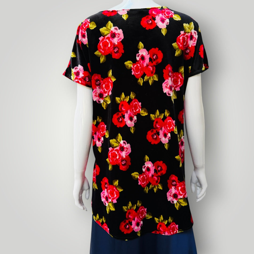 BITTERMOON / velvet floral top / 12 / made in nz (3925551690221171389)