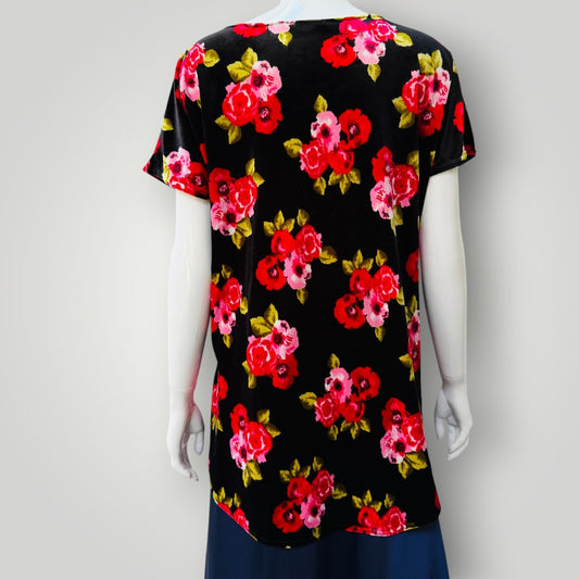 BITTERMOON / velvet floral top / 12 / made in nz (3925551690221171389)