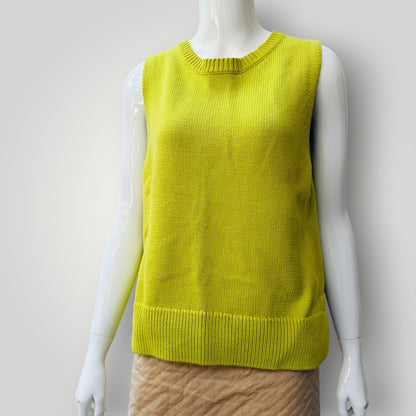 Superette / chartreuse knit vest / s (3925551700718390363)