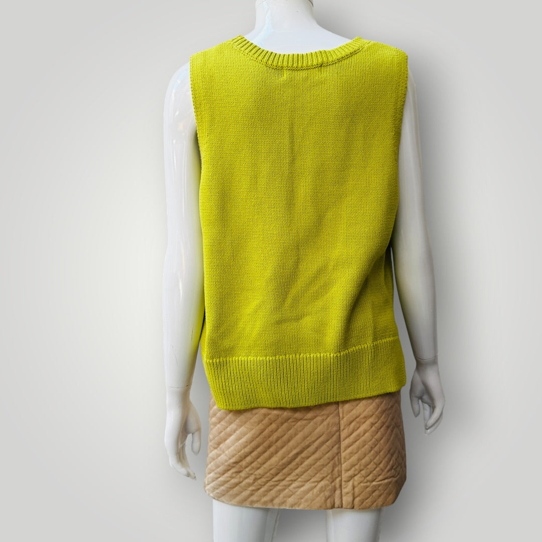 Superette / chartreuse knit vest / s (3925551704310224456)