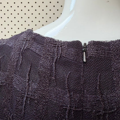 y2k nz vintage / ZANA FEUCHS / purple textured midi dress / s (3925638928474258953)