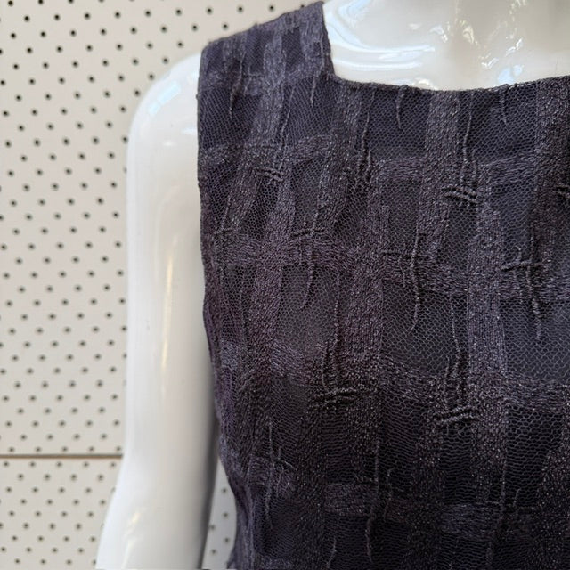 y2k nz vintage / ZANA FEUCHS / purple textured midi dress / s (3925638934994281160)