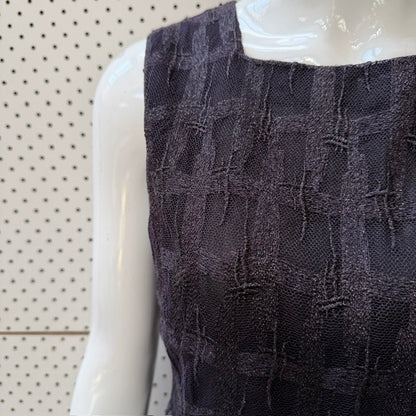 y2k nz vintage / ZANA FEUCHS / purple textured midi dress / s (3925638934994281160)