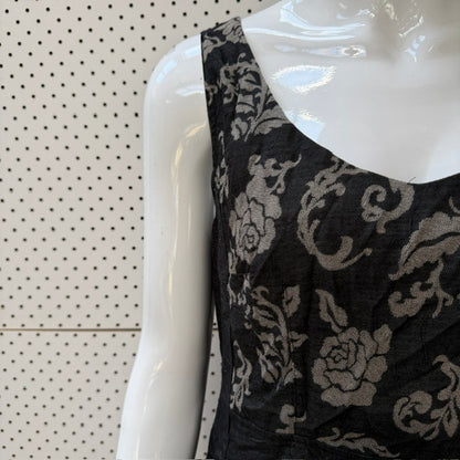 ANNAH STRETTON / Floral Jacquard Dress / 12 / made in nz (3925638945972205714)