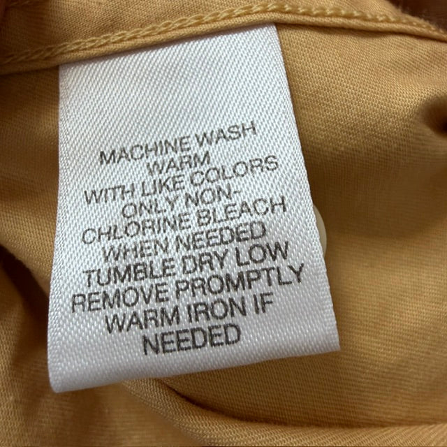 Roundtree & Yorke / mustard cotton button down shirt / XL (3925639046543556243)