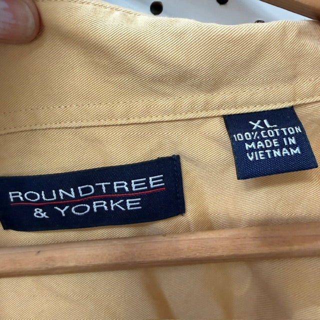 Roundtree & Yorke / mustard cotton button down shirt / XL (3925639051090768937)