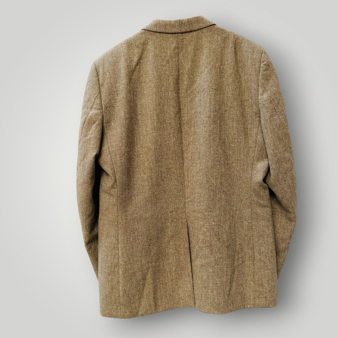 1970s or 1980s vintage / Anthony Squires Tan Wool Blazer Jacket / L 116 (3925639637922240441)