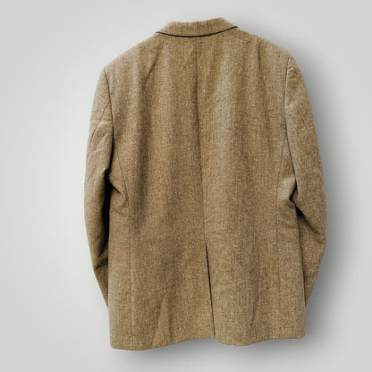 1970s or 1980s vintage / Anthony Squires Tan Wool Blazer Jacket / L 116 (3925639637922240441)