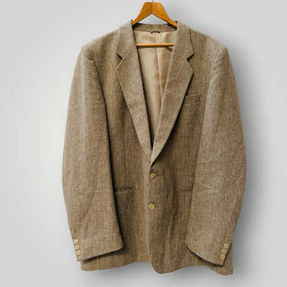 1970s or 1980s vintage / Anthony Squires Tan Wool Blazer Jacket / L 116 (3925639656656497716)