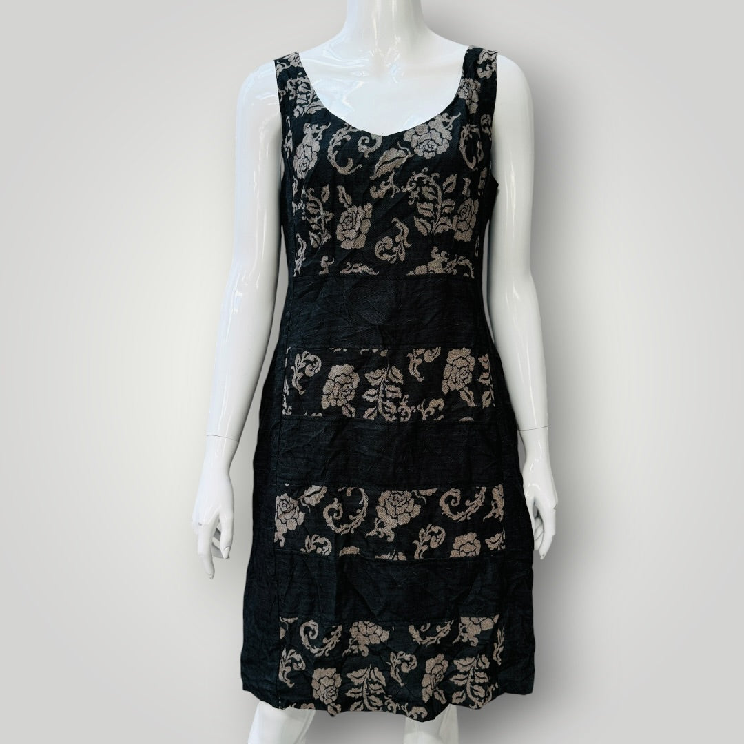 ANNAH STRETTON / Floral Jacquard Dress / 12 / made in nz (3925639692014449296)