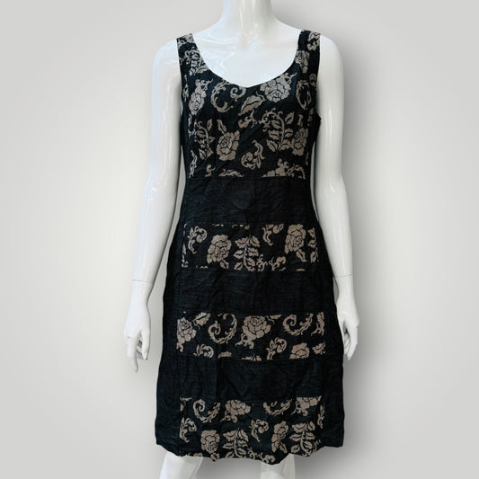 ANNAH STRETTON / Floral Jacquard Dress / 12 / made in nz (3925639692014449296)