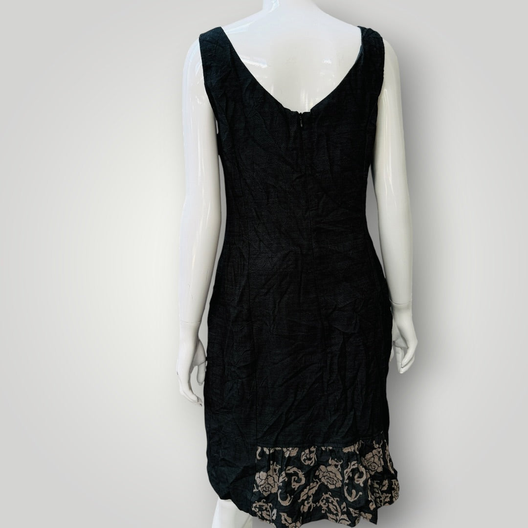 ANNAH STRETTON / Floral Jacquard Dress / 12 / made in nz (3925639694993471953)