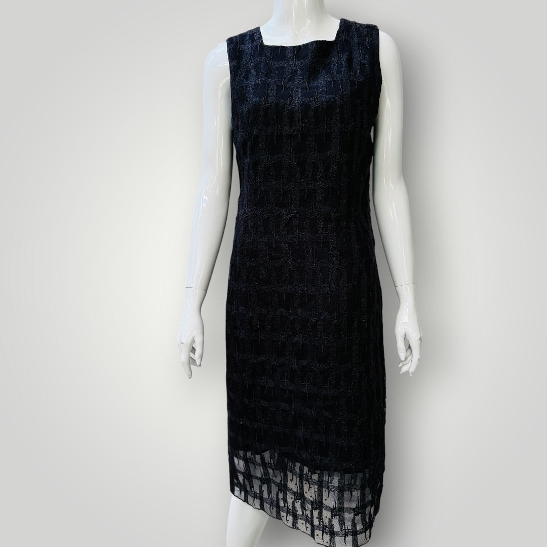 y2k nz vintage / ZANA FEUCHS / purple textured midi dress / s (3925639697232401969)