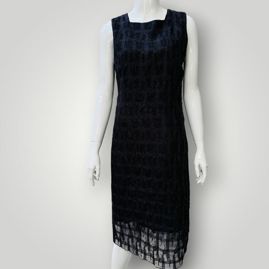 y2k nz vintage / ZANA FEUCHS / purple textured midi dress / s (3925639697232401969)
