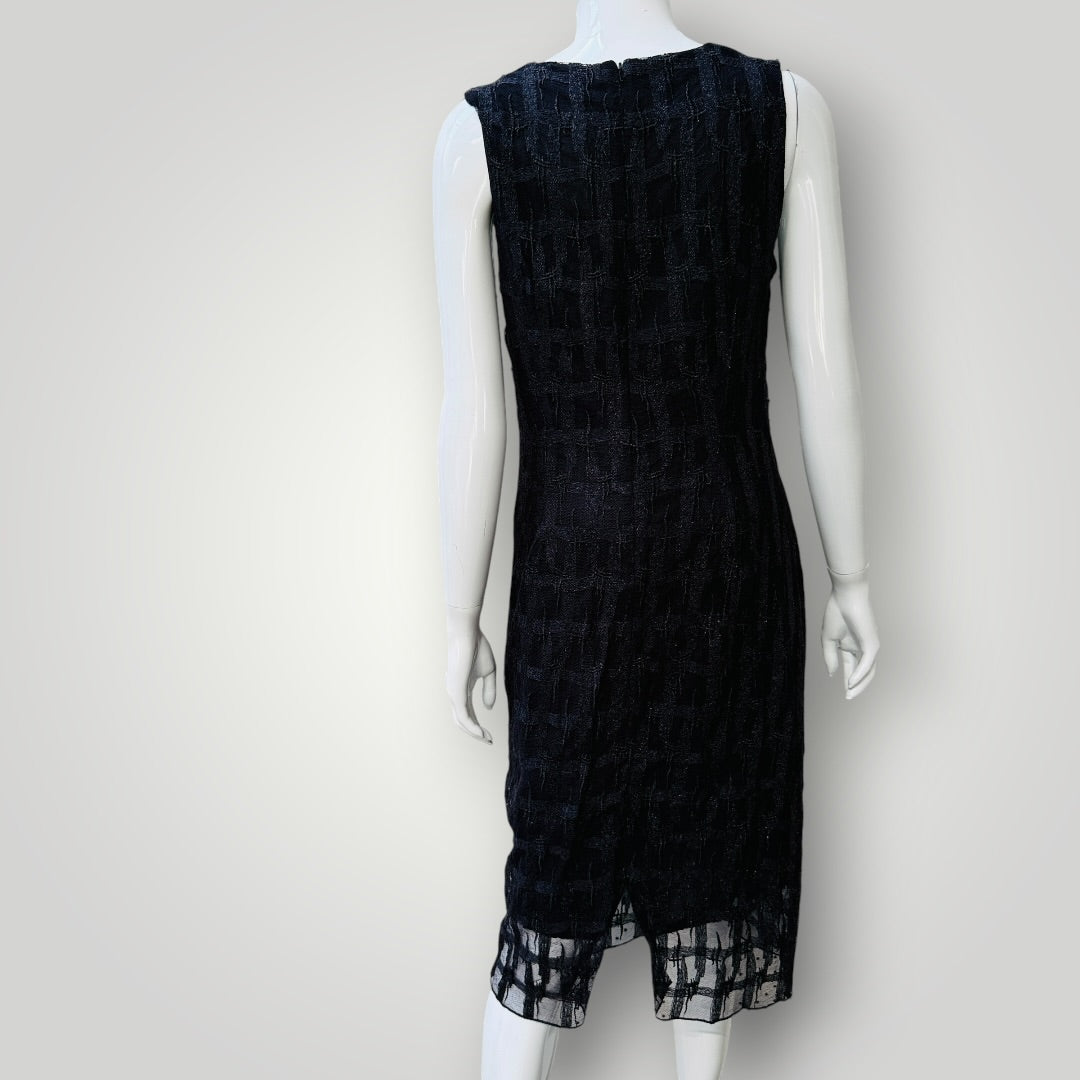 y2k nz vintage / ZANA FEUCHS / purple textured midi dress / s (3925639700473964081)