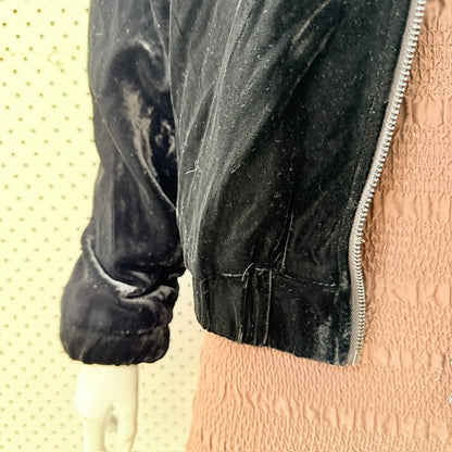 CAPTURE / black velvet bomber jacket / m (3925725316477970017)