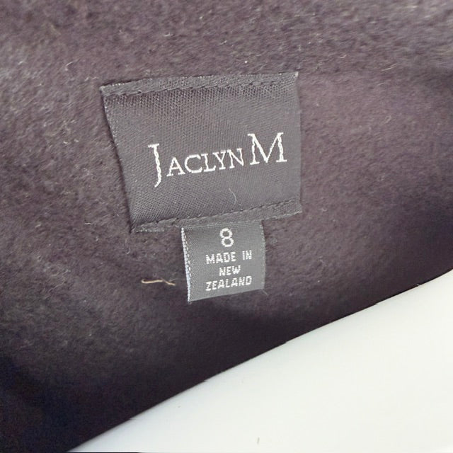 JACLYN M / black + silver faux fur vest / s / made in nz (3925725340546252597)