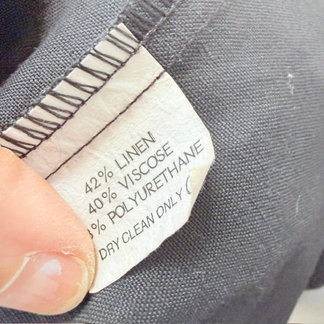 RICH / black linen zip front jacket / S (3925725372970485197)