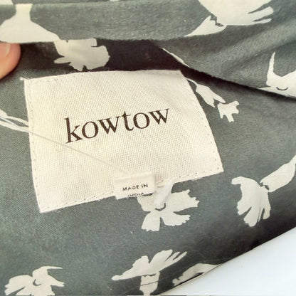 KOWTOW / 'departure' dark green floral organic cotton blazer / S (3925725415020437957)