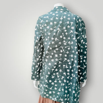 KOWTOW / 'departure' dark green floral organic cotton blazer / S (3925725532465826430)