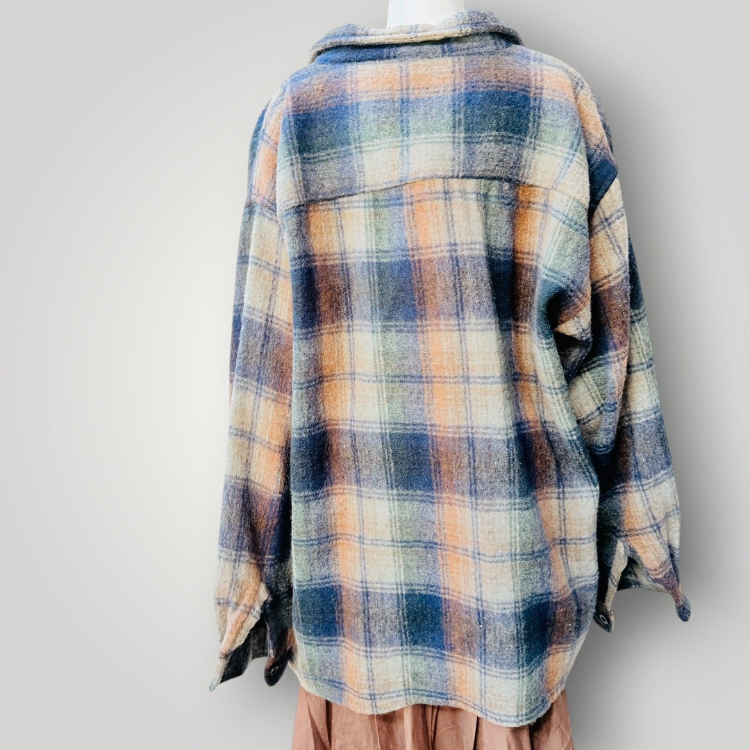 1990s nz vintage / NOW / wool mix bush shirt jacket / L (3925725552790405079)