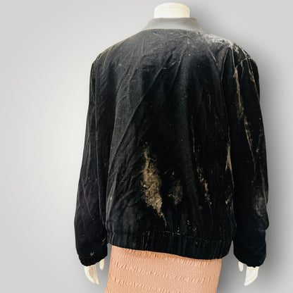 CAPTURE / black velvet bomber jacket / m (3925725569849411045)