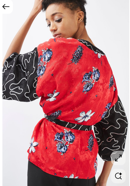 TOPSHOP / floral kimono jacket / free size (3925728130161373317)