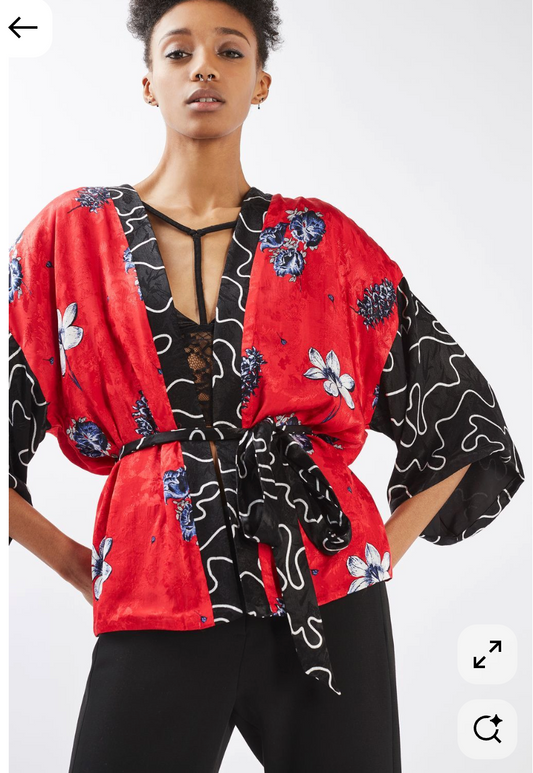 TOPSHOP / floral kimono jacket / free size (3925728133619016663)