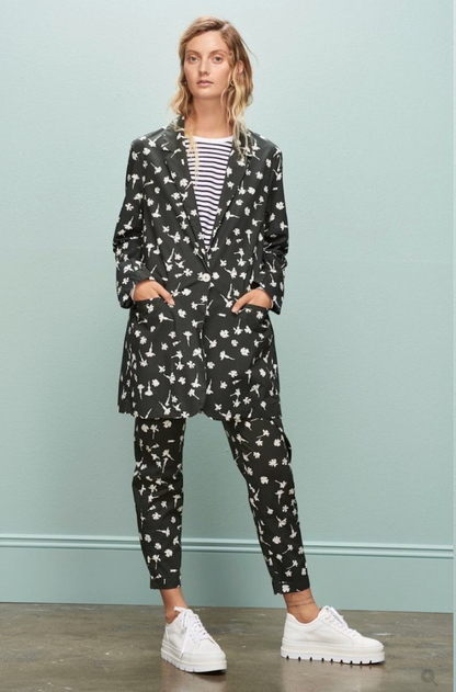 KOWTOW / 'departure' dark green floral organic cotton blazer / S (3925731311884118092)