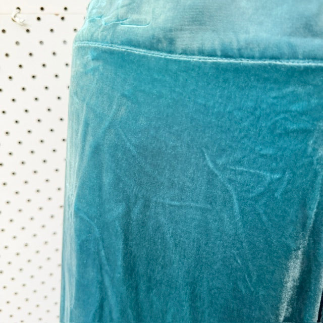LOOBIES STORY / velvet 'Juliet Skirt' midi skirt /  teal blue / 10 / NEW (3925731660535321858)